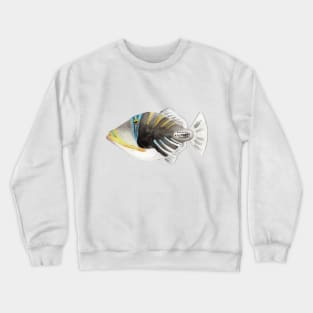 Saltwater Reef Picasso Triggerfish in Watercolor Crewneck Sweatshirt